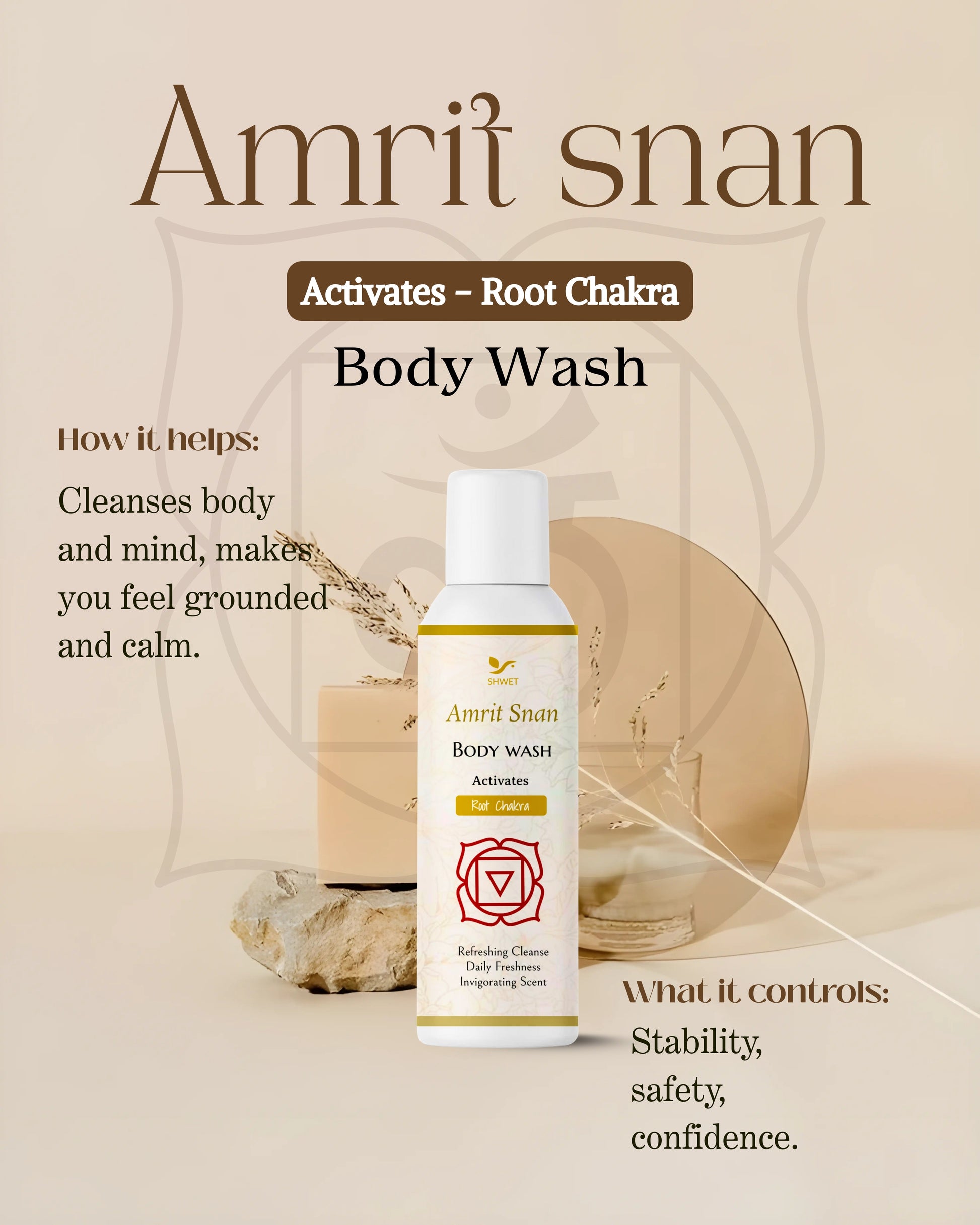 Chakras in Human Body – Amrit Snan Body Wash for Root Chakra activation and wellbeing.