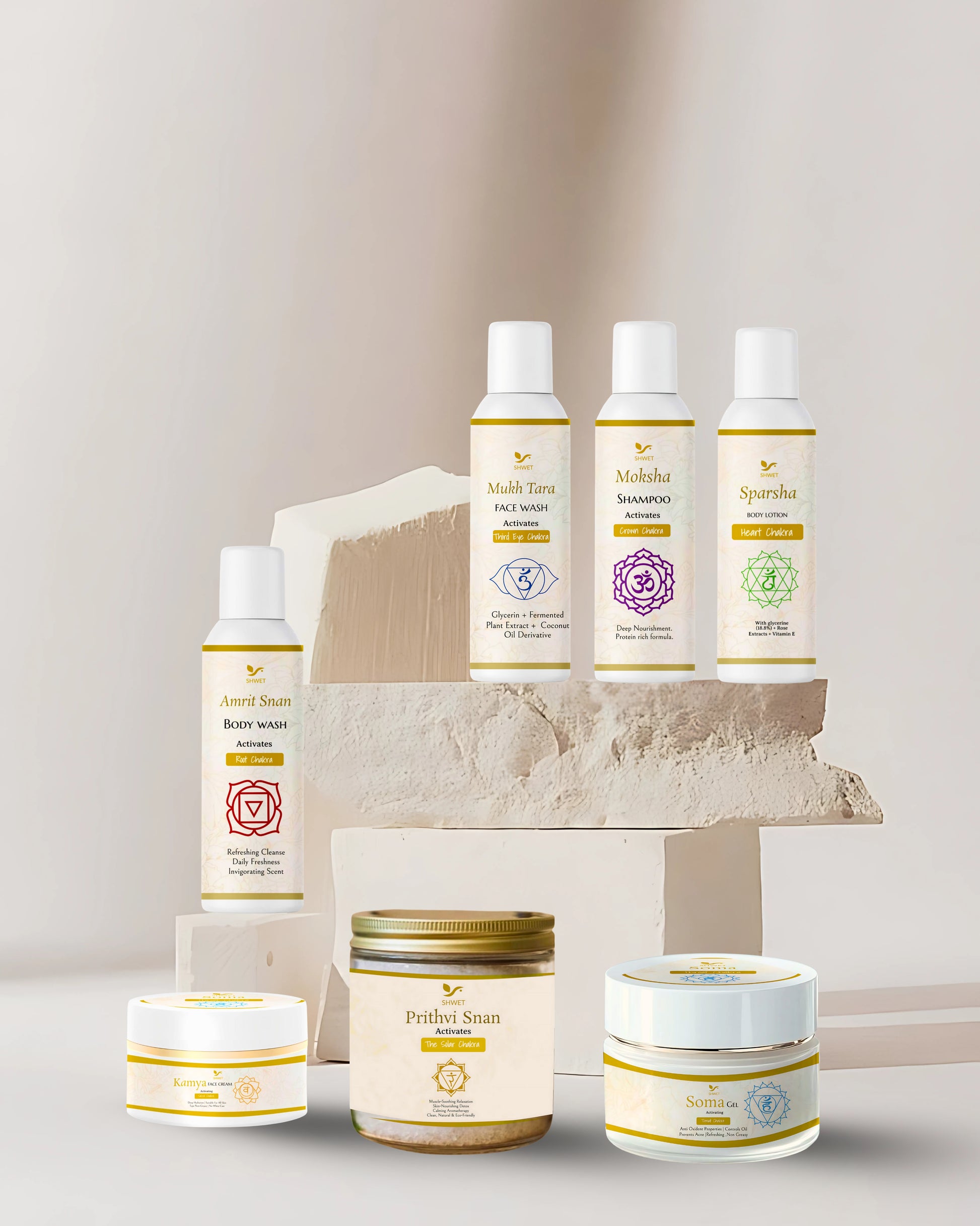Chakras in Human Body products by Shwet Kaya, showcasing essential wellness and healing items.