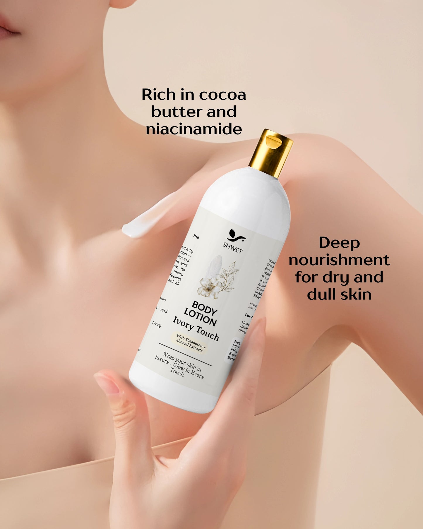 Best moisturizer for dry skin - Shwet Ivory Touch Body Lotion for deep nourishment and hydration.